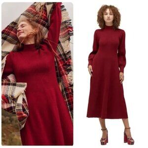 Hill House Persephone Dress in Dark Cherry Red